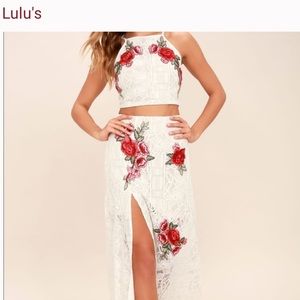 White two piece formal or casual dress-Lulus